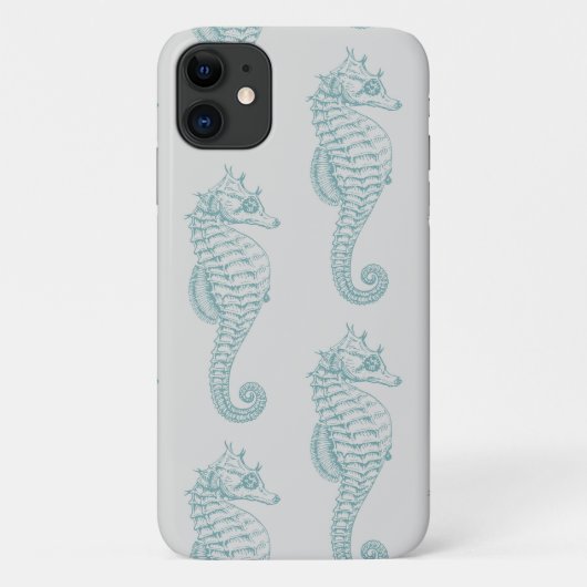 Tropische zeepaardjes, zeepaardpatroon - Blauwe gr Case-Mate iPhone Case (Achterkant)