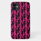 Tropische zeepaardjes, zeepaardpatroon - Roze zwar Case-Mate iPhone Case (Achterkant)