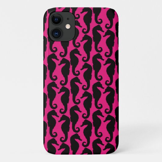 Tropische zeepaardjes, zeepaardpatroon - Roze zwar Case-Mate iPhone Case (Achterkant)