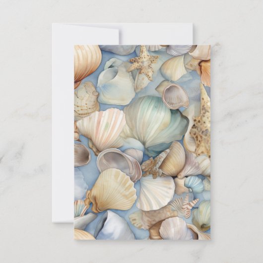 Tropische zeeschelpen Scène Moderne bruiloft Save The Date (Achterkant)