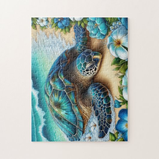 Tropische zeeschildpad legpuzzel (Verticaal)