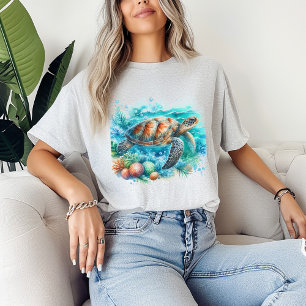 Tropische zeeschildpad onder de zee oceaan surfer  t-shirt