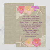 Tropische zeester bruiloft kaart (Voorkant / Achterkant)