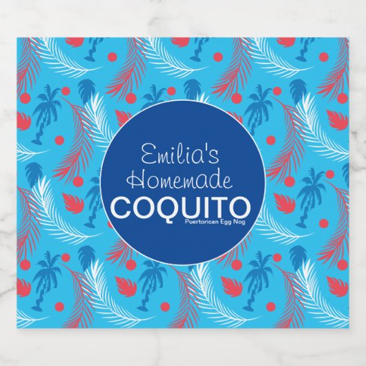Tropische zelfgemaakte koquito recept Business Bra Likeurfles Etiket (Enkel label)