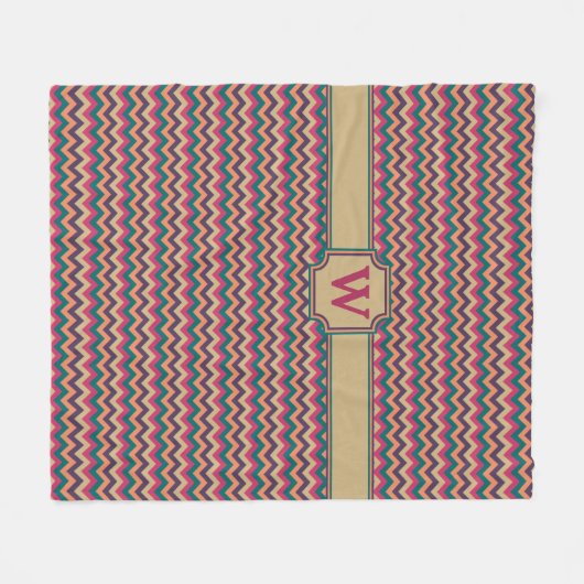 Tropische Zigzag Fleece Deken (Voorkant (Horizontaal))