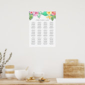 Tropische zitplaatskaart. Summer exotic bruiloft Poster (Keuken)