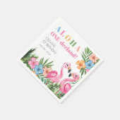 Tropische zomer 1e Flamingo Onederland Verjaardag Servet (Hoek)