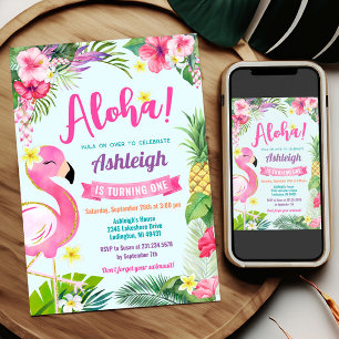 Tropische zomer 1e verjaardag uitnodiging