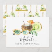 Tropische zomer bedankkaart (Voorkant / Achterkant)