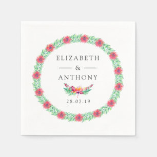 Tropische zomer bruiloft servet