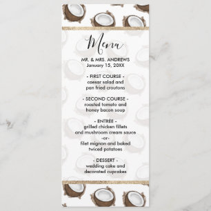 Tropische zomer bruin-kokokospatroon menu