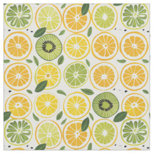 Tropische Zomer Citrus Kiwi Katoenen Stof