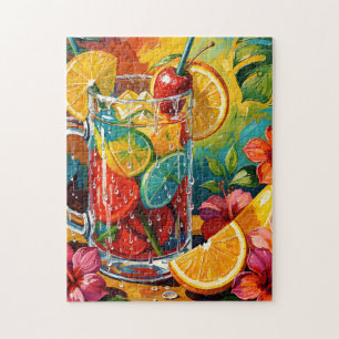 Tropische zomer cocktail Impasto olieverfschilderi Legpuzzel