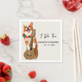 Tropische zomer Corgi Dog Wedding Servet (Insitu)