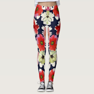 Tropische zomer Kleurrijk bloemmotief Design Leggings