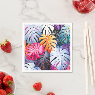 Tropische zomer Monstera bladeren Servet