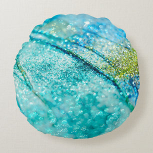 Tropische Zomer Oceanische Glitter Glam 1 Rond Kussen
