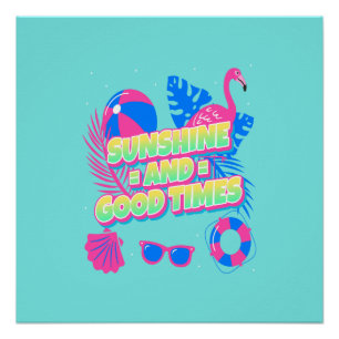 Tropische zomer plezier vibes perfect poster