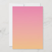 Tropische Zomer Roze Oranje Bruiloft Kaart (Achterkant)