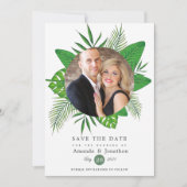 Tropische zomer strand foto trouwfoto save the date (Voorkant)