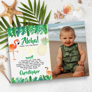 Tropische zomer strand luau jongens 2de verjaardag folie uitnodiging