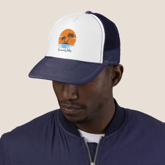 Tropische Zomer Vibes Trucker Pet (In situ)
