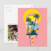 Tropische Zomer Zonsondergang Snoepparadijs Feestdagenkaart (Voorkant / Achterkant)