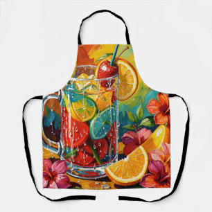 Tropische zomercocktail Impasto Olie Schilderij Schort