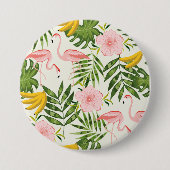Tropische zomerflamingo ronde Button (Voorkant)
