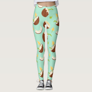 Tropische zomerfruitkokokokokospatroon zomer leggings