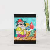 Tropische zomervader Kerstman Funny Hawaiaanse Ker Kaart (Voorkant)