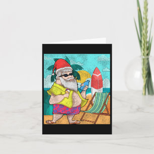Tropische zomervader Kerstman Funny Hawaiaanse ker Kaart