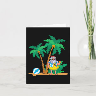 Tropische zomervakantie grappige kerstman Kerstmis Kaart