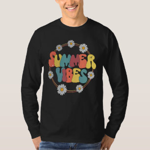 Tropische zomervibes vakantie retro zomer t-shirt