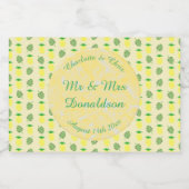 Tropische zomerweddenschap Ananas en palmbladeren Likeurfles Etiket (Enkel label)