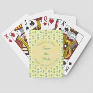 Tropische zomerweddenschap Ananas en palmbladeren Pokerkaarten