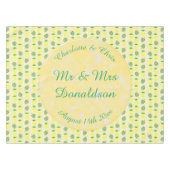 Tropische zomerweddenschap Ananas en palmbladeren Tafelkleed (Voorkant (Horizontaal))