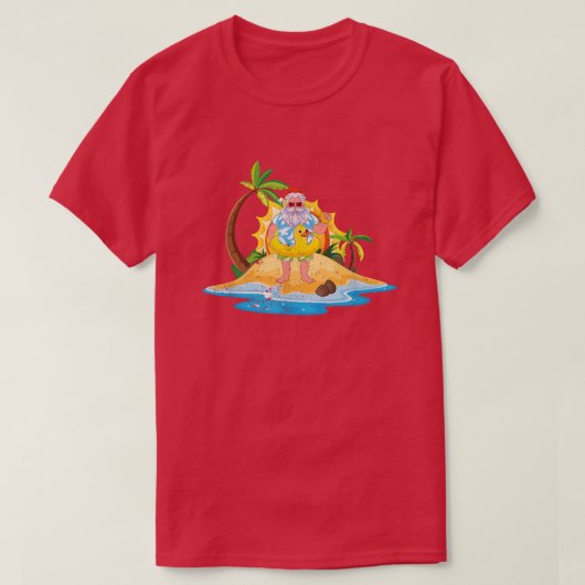 Tropische zomerzonsondergang Funny Santa Kerstmis T-shirt (Design voorkant)