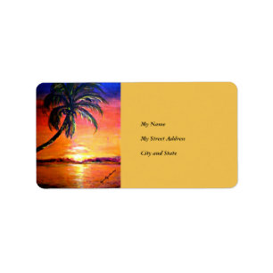 Tropische zon etiket