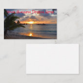 Tropische zonnebank van het eiland der Seychellen Visitekaartje (Voorkant / Achterkant)
