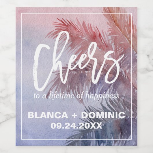 Tropische zonnekasten Wijnlabels Wijn Etiket (Enkel label)