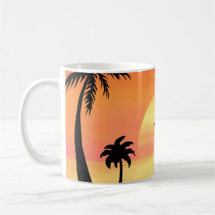 Tropische zonnepalm Silhouette Art Koffiemok