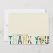 Tropische zonnepalmbomen Foto bruiloft Dank je wel Bedankkaart (Voorkant)