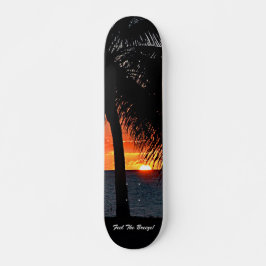 Tropische zonnepalmboom personaliseren skateboard
