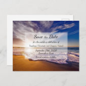 Tropische zonneschijnbruiloft bespaart datum aankondigingskaart (Voorkant / Achterkant)