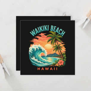 Tropische zonsondergang bij Waikiki Beach Hawaii
