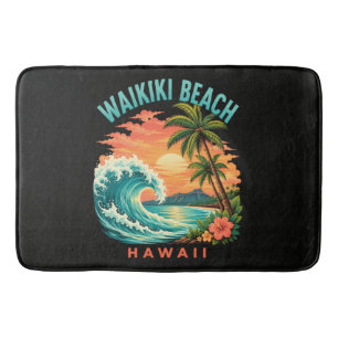 Tropische zonsondergang bij Waikiki Beach Hawaii Badmat