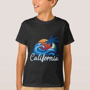 Tropische zonsondergang Cali Beach Waves Surfen US T-shirt