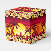 Tropische zonsondergang met palmen bedankdoosjes (Voorkant Zijde)