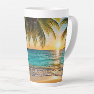 Tropische Zonsondergang Palm Beach Latte Mok